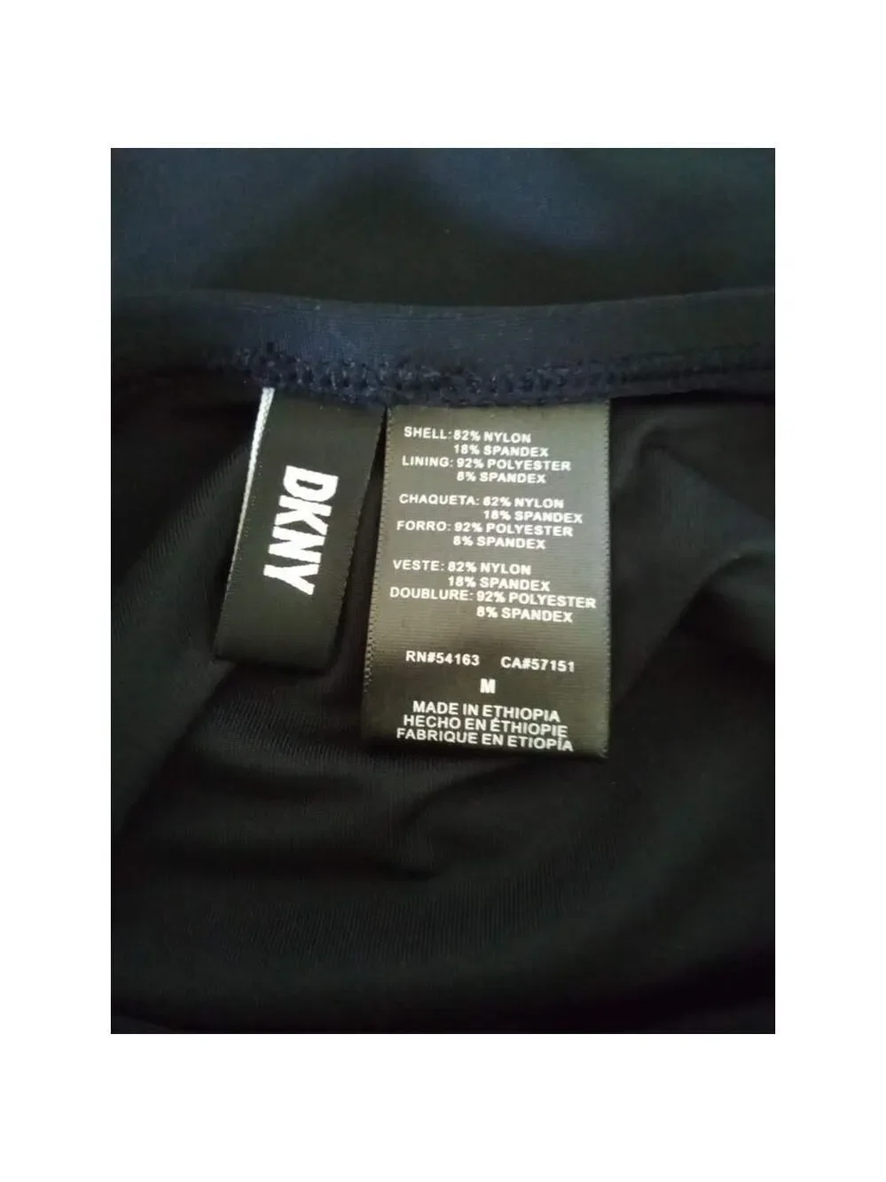 DKNY Black Shirred Convertible Bathing Suit NWT Size M - Picture 6 of 7